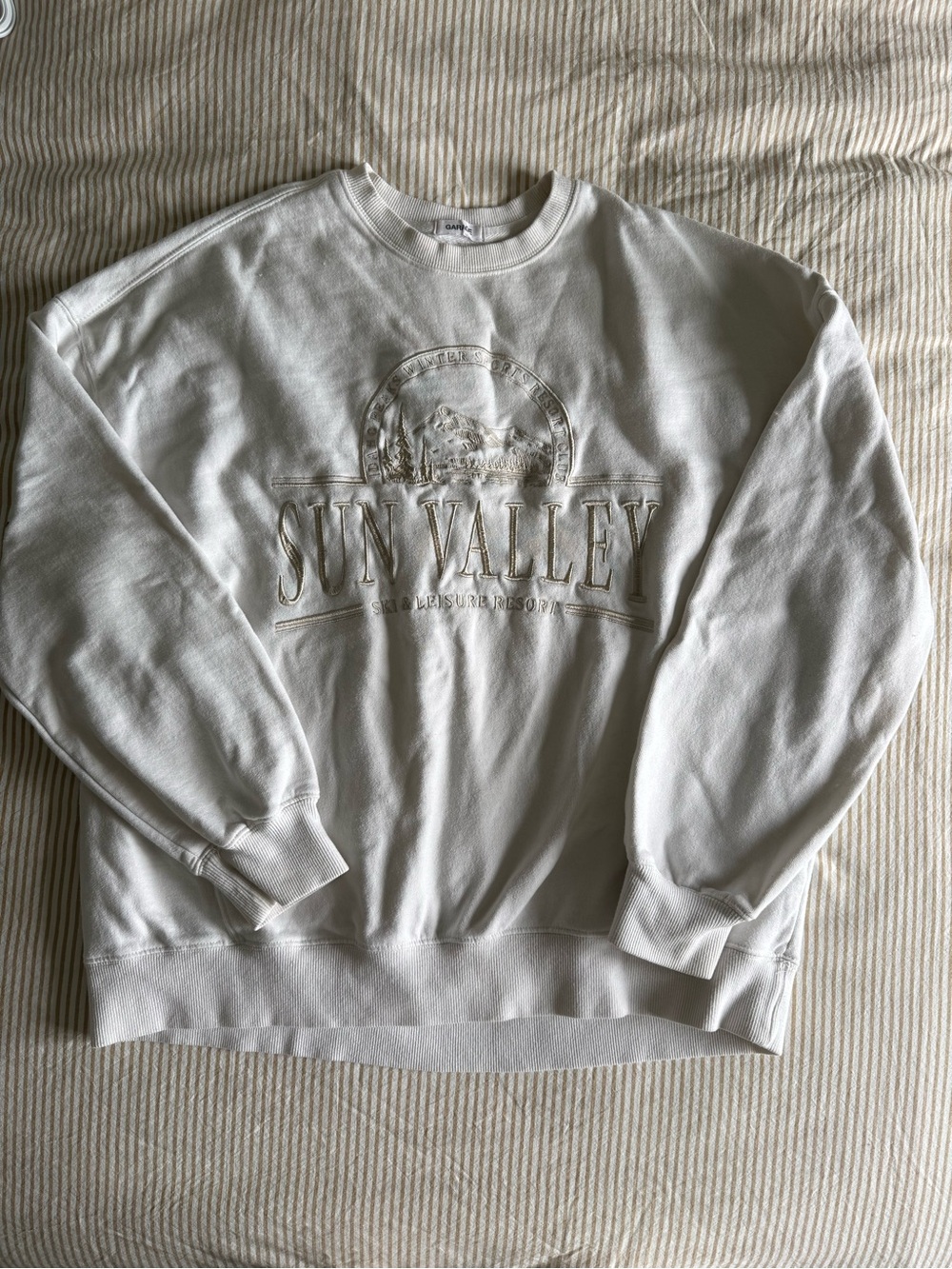 Garage Cream Sun Valley Embroidered Crewneck Sweatshirt